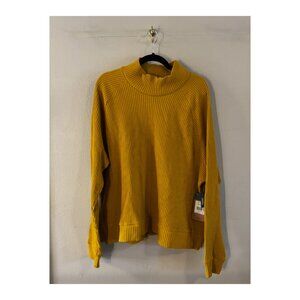 Brand New The North Face LS Mock Neck Chabot Sweater Mustard Yellow, SZ W 3XL